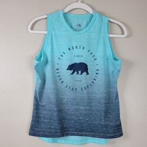 North Face Aqua Blue Never Stop Exploring Tank Top Youth Large (14 - 16)